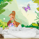 Photo wallpaper for a girl's room