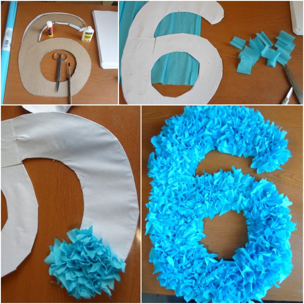 numbers made from napkins