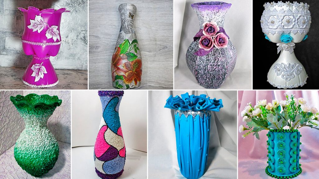 vases made from plastic bottles