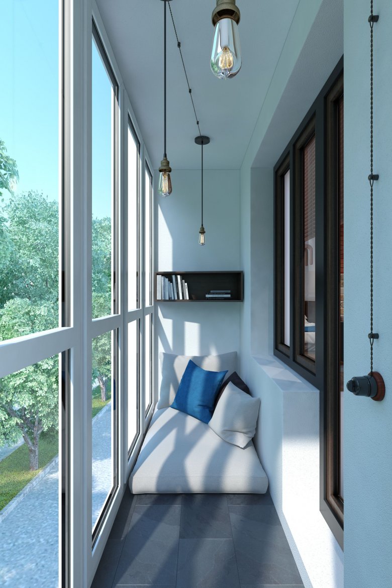 Balcony with panoramic windows