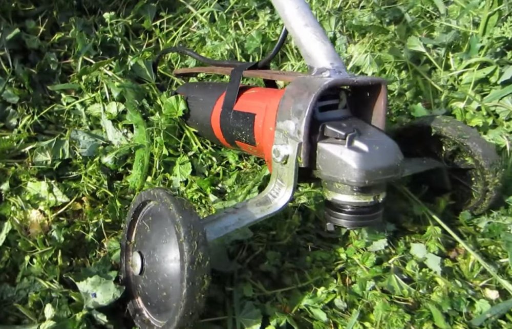 Lawn mower from a grinder.