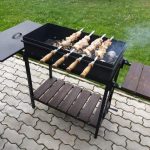 Barbecue made of metal.