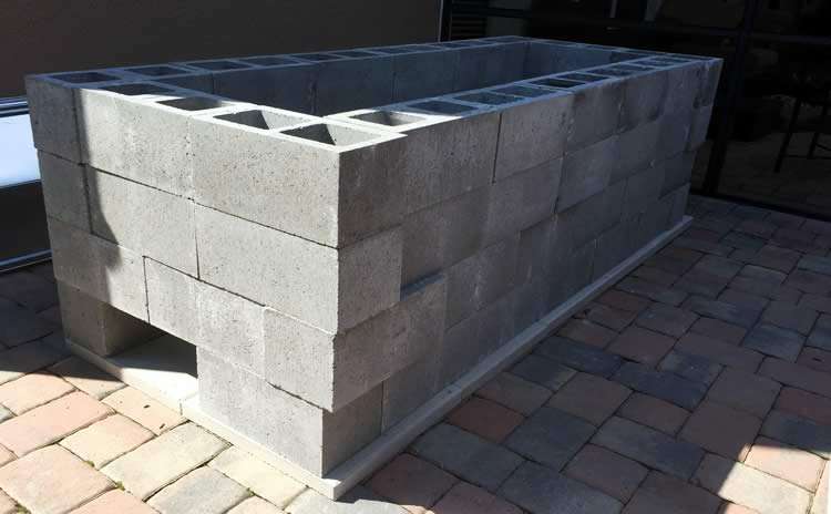 Concrete blocks.