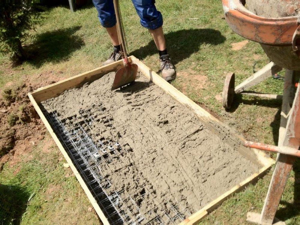 Preparing the foundation for a barbecue.