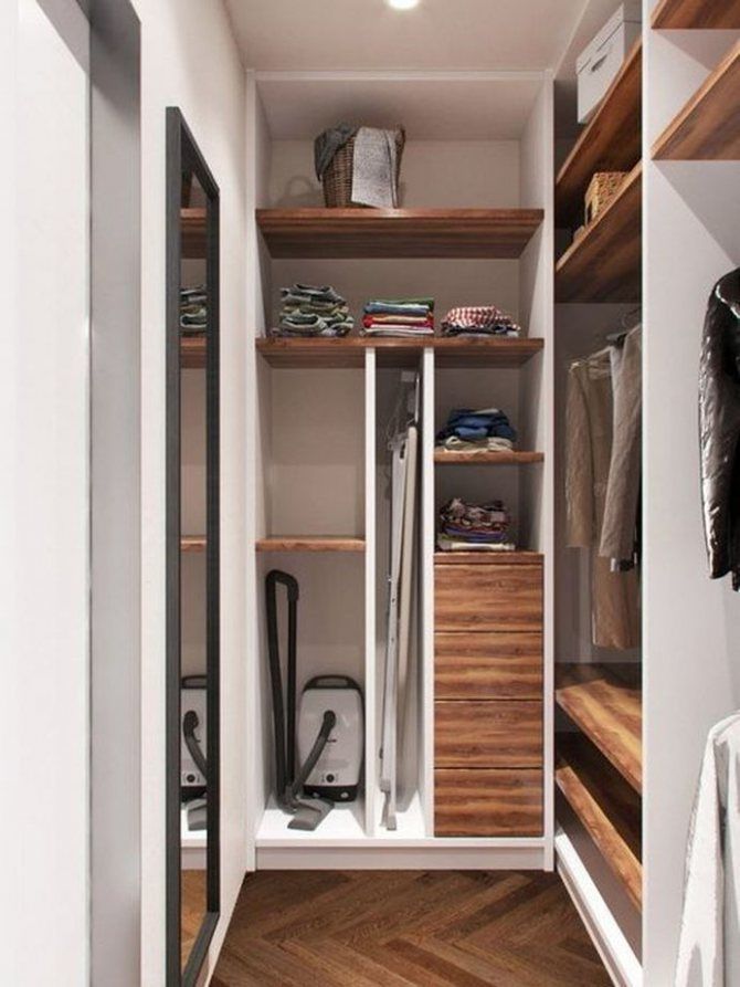 Storing an ironing board in the pantry