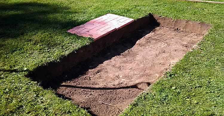 Preparing the foundation for a barbecue.