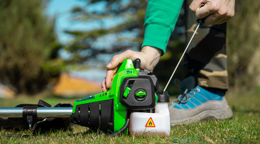 how to start a lawn mower