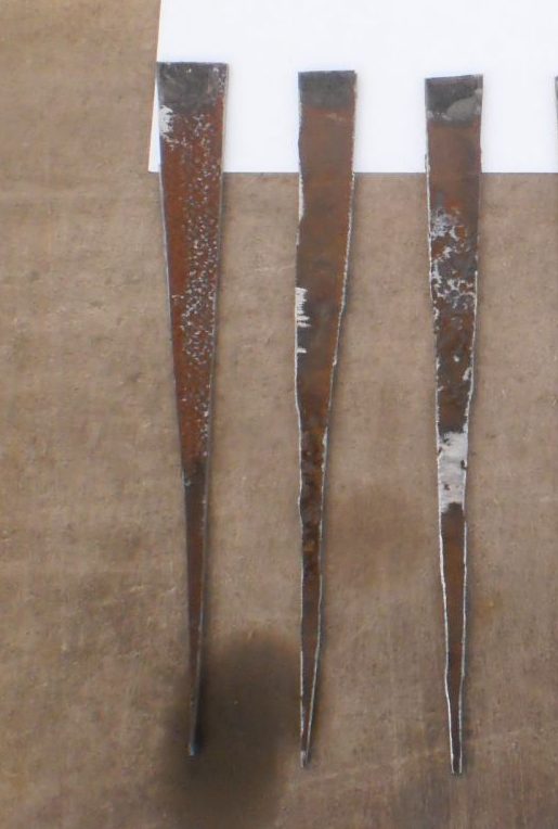 Flattened fork teeth.