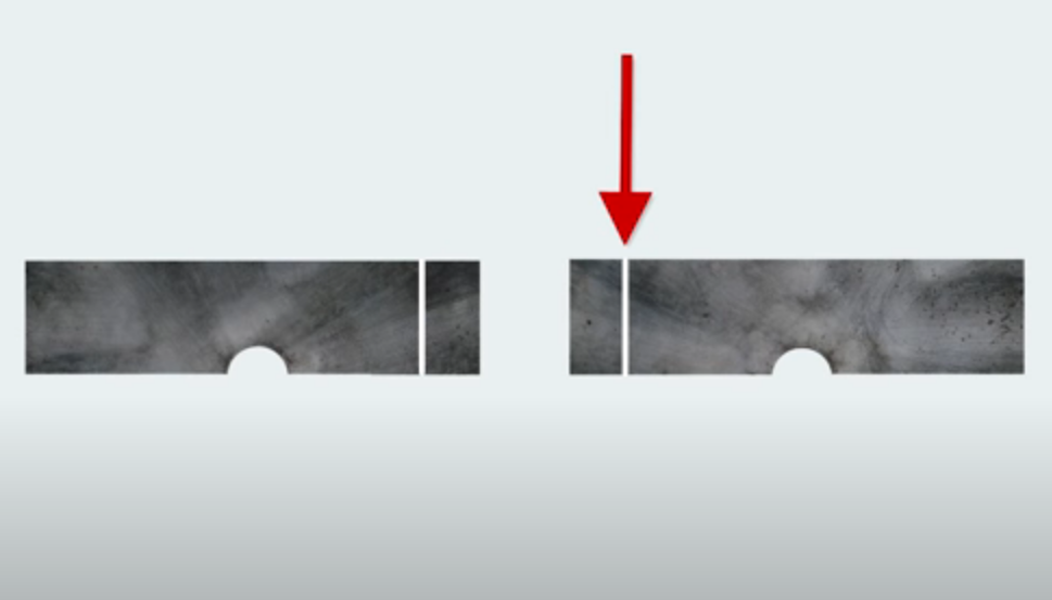 Excess pieces are cut off.