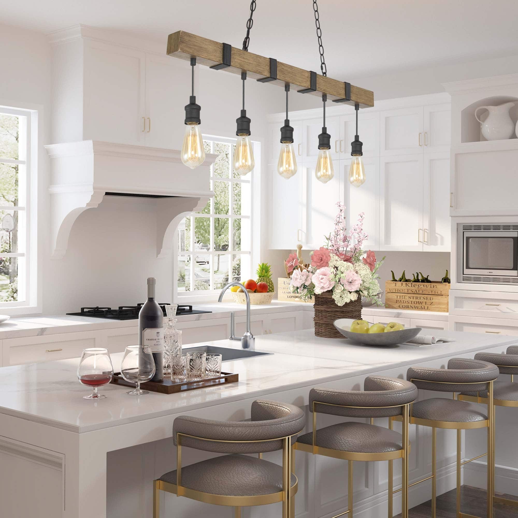 Chandelier in the kitchen