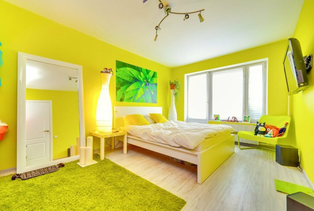 Yellow bedroom.