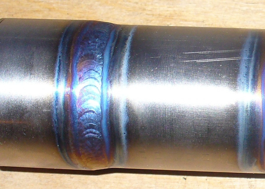 Welded titanium.