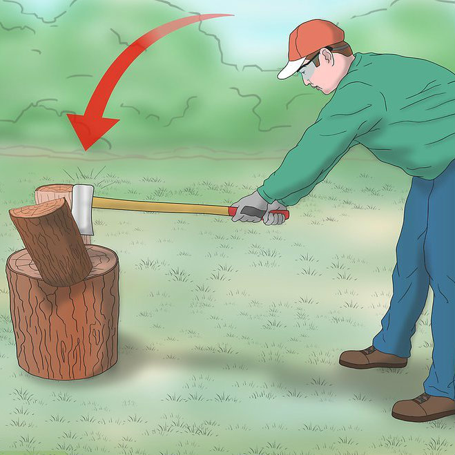 how to stab with an ax