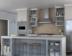 Hood with ventilation outlet