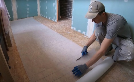 The material is laid on the surface