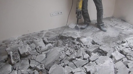 Dismantling the screed