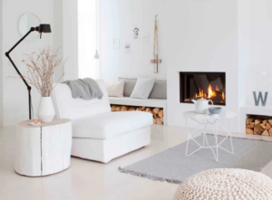Living room design in Scandinavian style