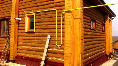 How to pipe gas into a bathhouse