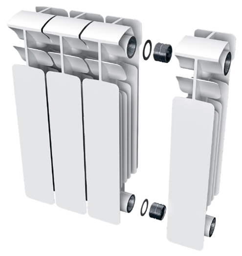 Connection of aluminum radiators