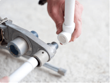 We glue polypropylene pipes