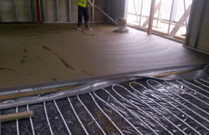 Fill the heated floor