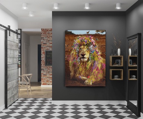 What can you hang on the wall in the hallway?