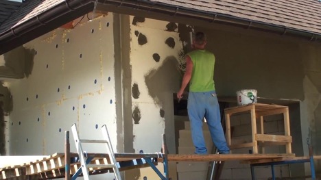 Reinforcement of foam plastic with glue