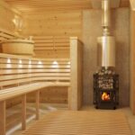 Cast iron or steel sauna stove
