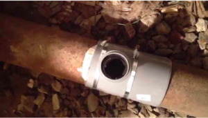 Drilling cast iron pipe