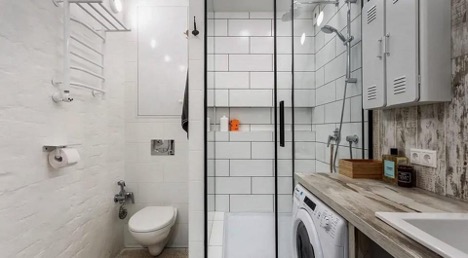 Combined bathroom with bath