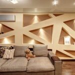 Design of plasterboard shelves